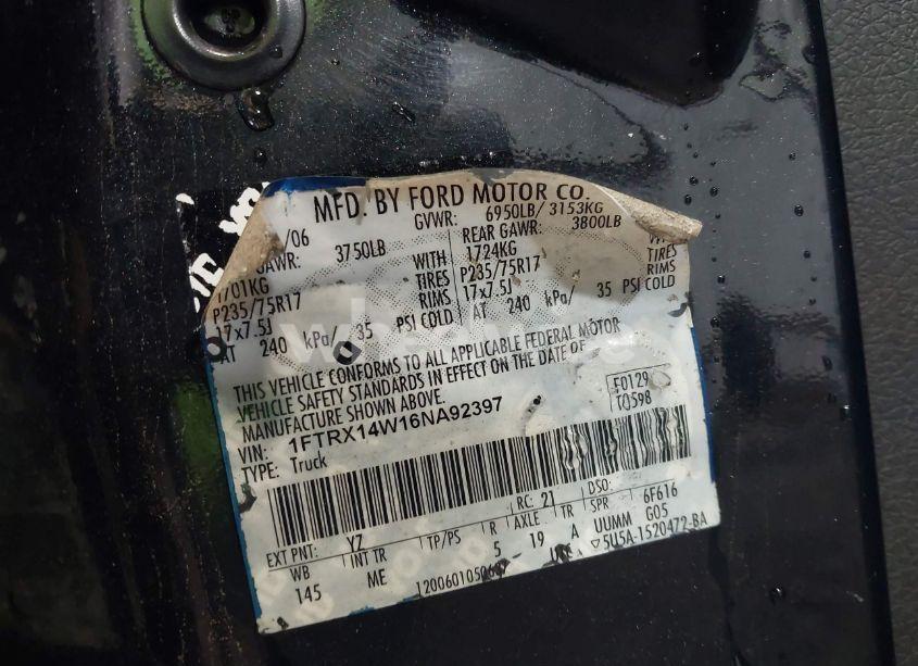 Photo 9 of 2006 Ford F-150 STX/XL/XLT (VIN 1FTRX14W16NA92397)