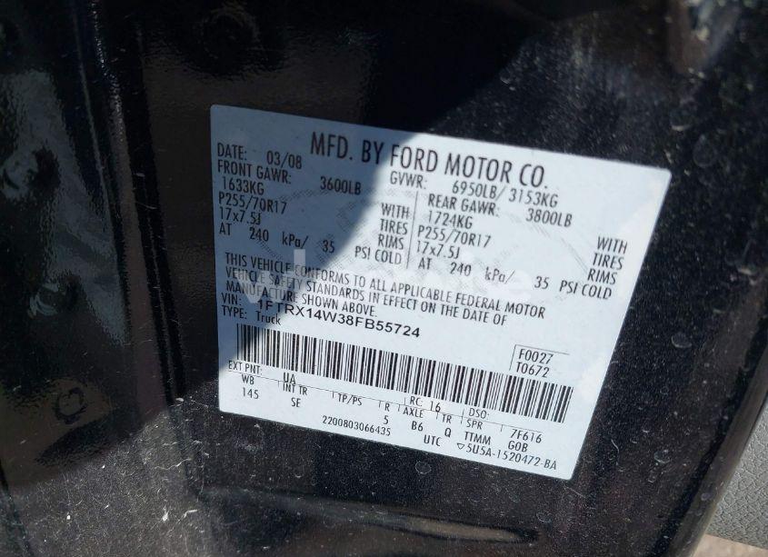 Photo 9 of 2008 Ford F-150 STX (VIN 1FTRX14W38FB55724)