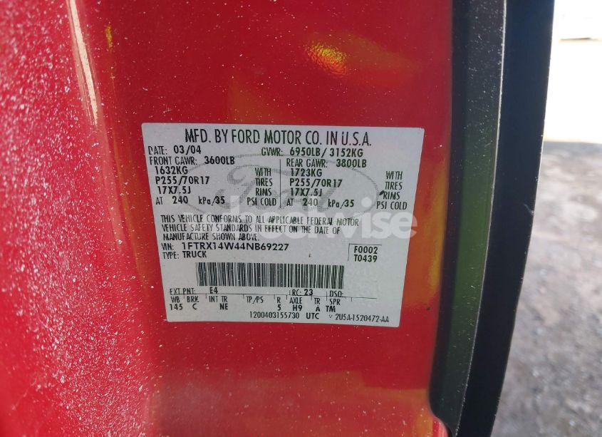 Photo 9 of 2004 Ford F-150 STX/XL/XLT (VIN 1FTRX14W44NB69227)