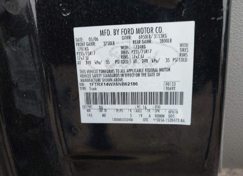 Photo 9 of 2006 Ford F-150 STX/XL/XLT (VIN 1FTRX14WX6NB62186)