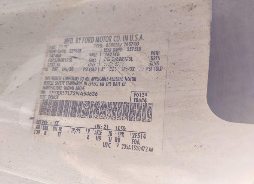 Photo 9 of 2002 Ford F-150 LARIAT/XL/XLT (VIN 1FTRX17L72NA54636)