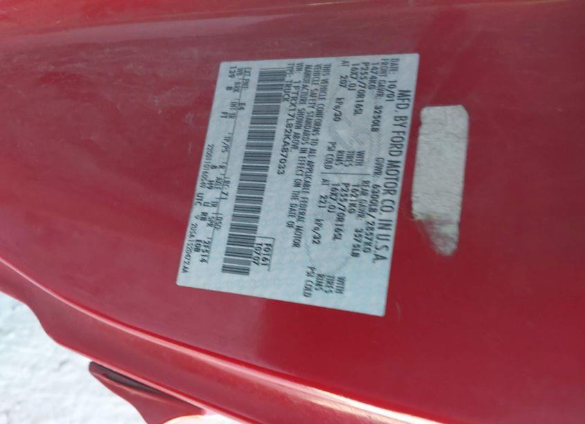 Photo 9 of 2002 Ford F-150 LARIAT/XL/XLT (VIN 1FTRX17L82KA87033)