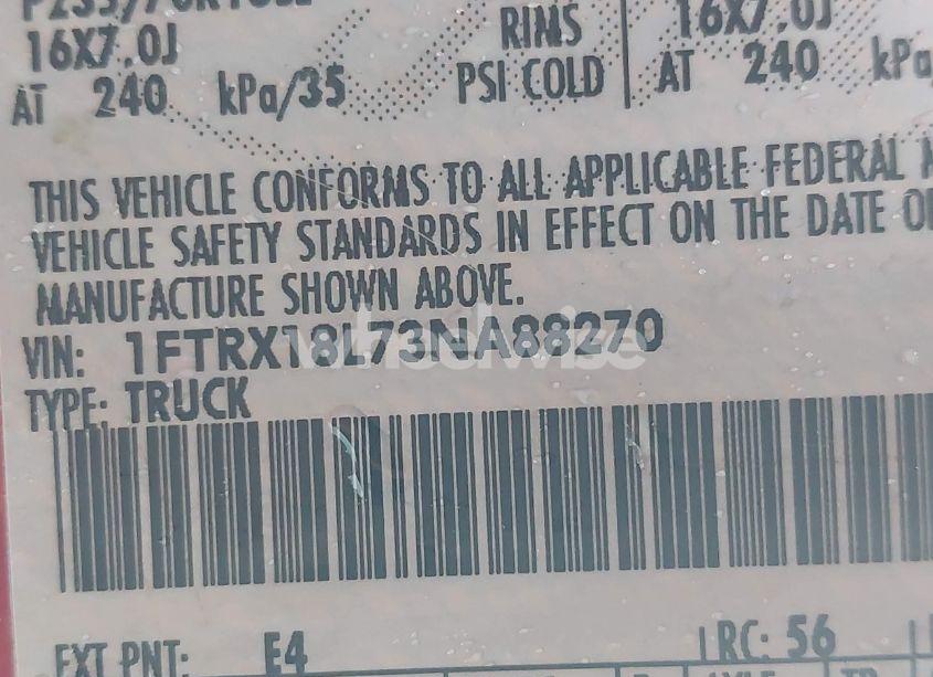 Photo 9 of 2003 Ford F-150 LARIAT/XL/XLT (VIN 1FTRX18L73NA88270)