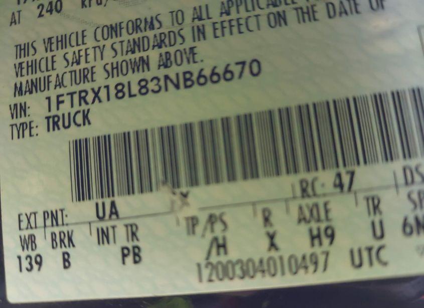 Photo 9 of 2003 Ford F-150 LARIAT/XL/XLT (VIN 1FTRX18L83NB66670)