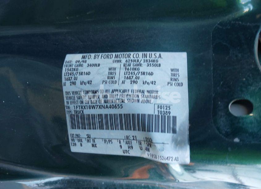 Photo 9 of 1999 Ford F-150 LARIAT/WORK SERIES/XL/XLT (VIN 1FTRX18W7XNA40655)