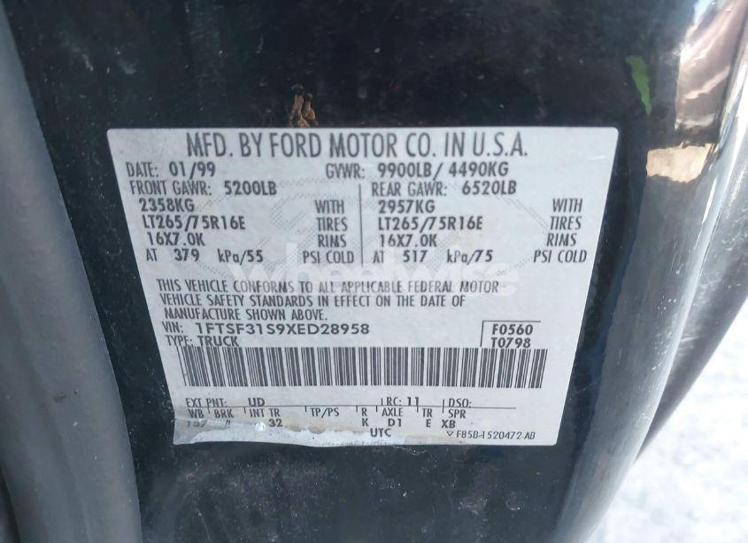 Photo 9 of 1999 Ford F-350 LARIAT/XL/XLT (VIN 1FTSF31S9XED28958)