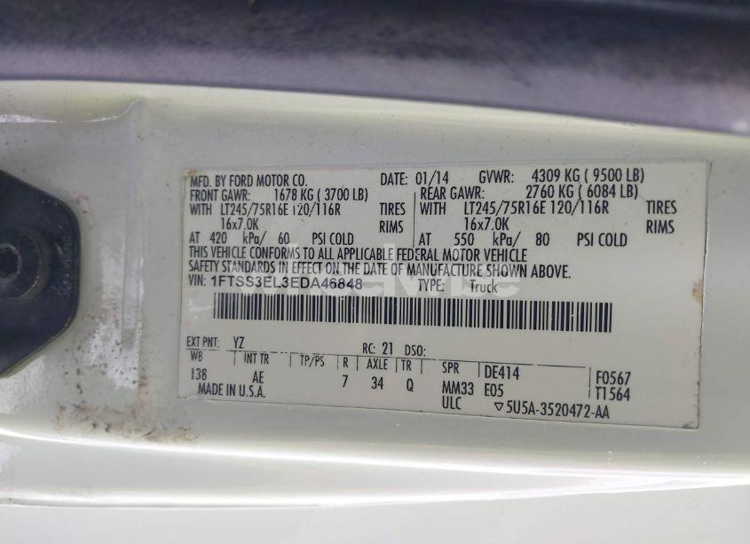 Photo 9 of 2014 Ford E-350 SUPER DUTY COMMERCIAL (VIN 1FTSS3EL3EDA46848)