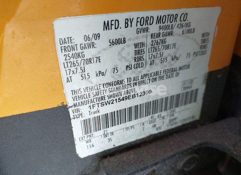 Photo 9 of 2009 Ford F-250 FX4/KING RANCH/LARIAT/XL/XLT (VIN 1FTSW21549EB12300)