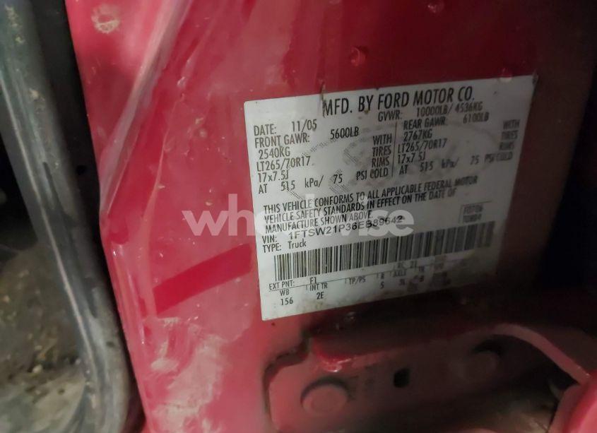 Photo 9 of 2006 Ford F-250 LARIAT/XL/XLT (VIN 1FTSW21P36EB89642)