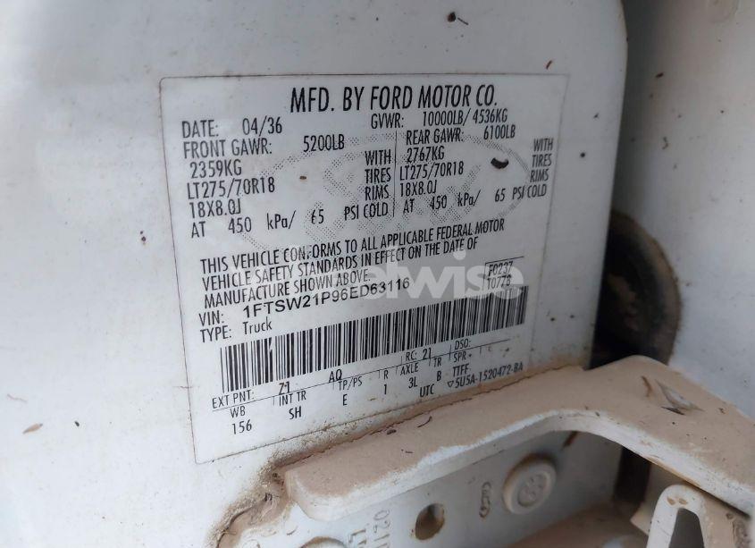 Photo 9 of 2006 Ford F-250 LARIAT/XL/XLT (VIN 1FTSW21P96ED63116)