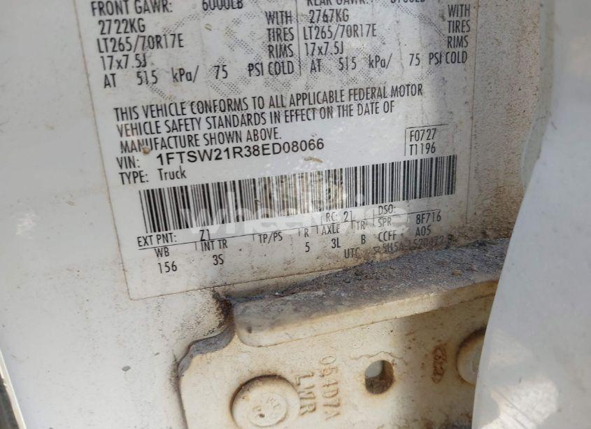 Photo 9 of 2008 Ford F-250 FX4/HARLEY-DAVIDSON/KING RANCH/LARIAT/XL/XLT (VIN 1FTSW21R38ED08066)