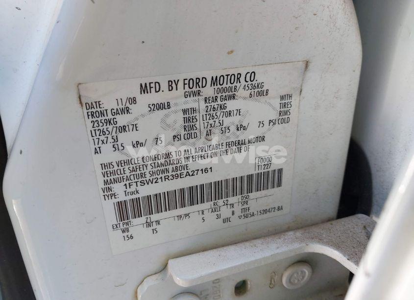 Photo 9 of 2009 Ford F-250 XL (VIN 1FTSW21R39EA27161)