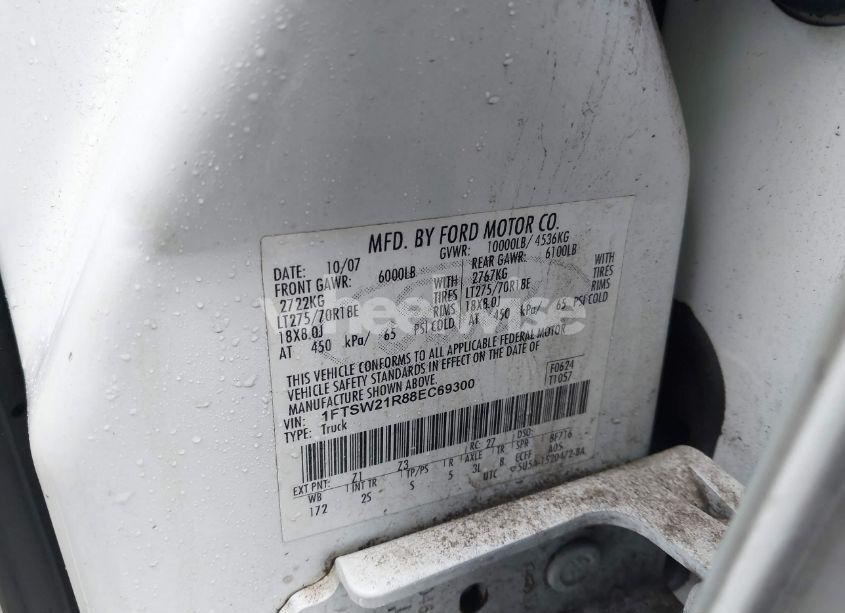 Photo 9 of 2008 Ford F-250 FX4/HARLEY-DAVIDSON/KING RANCH/LARIAT/XL/XLT (VIN 1FTSW21R88EC69300)