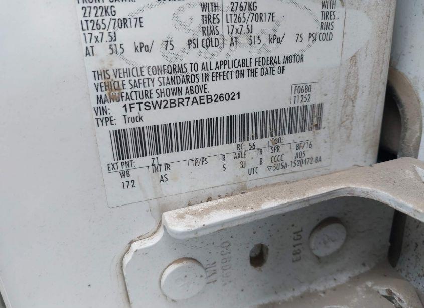 Photo 9 of 2010 Ford F-250 CABELA'S/HARLEY-DAVIDSON/KING RANCH/LARIAT/XL/XLT (VIN 1FTSW2BR7AEB26021)