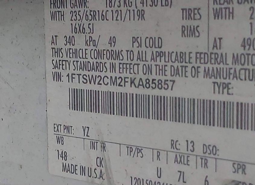 Photo 9 of 2015 Ford Transit-350 (VIN 1FTSW2CM2FKA85857)