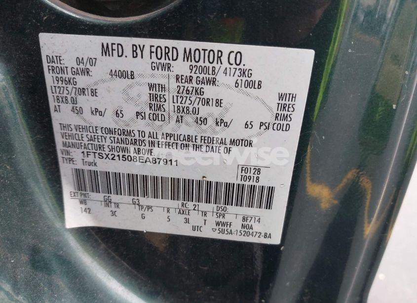 Photo 9 of 2008 Ford F-250 FX4/LARIAT/XL/XLT (VIN 1FTSX21508EA87911)