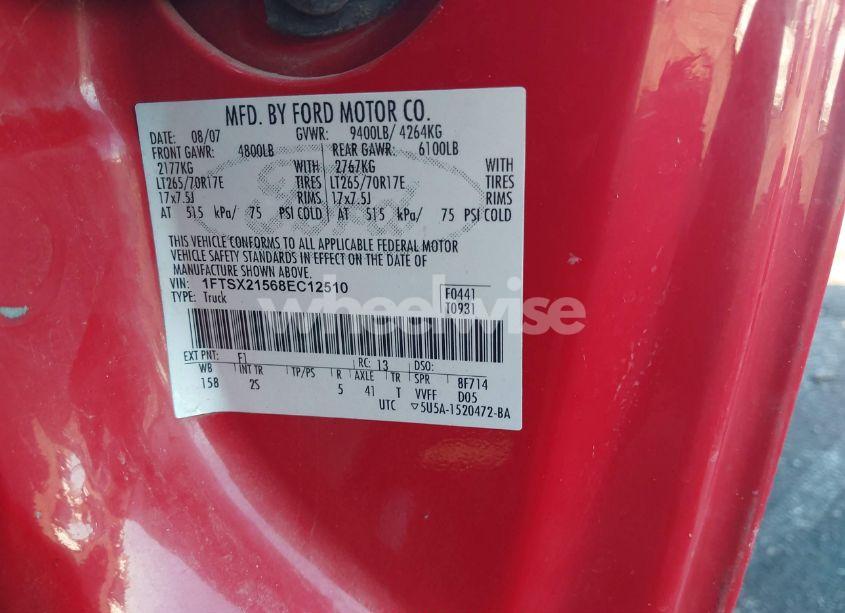 Photo 9 of 2008 Ford F-250 FX4/LARIAT/XL/XLT (VIN 1FTSX21568EC12510)