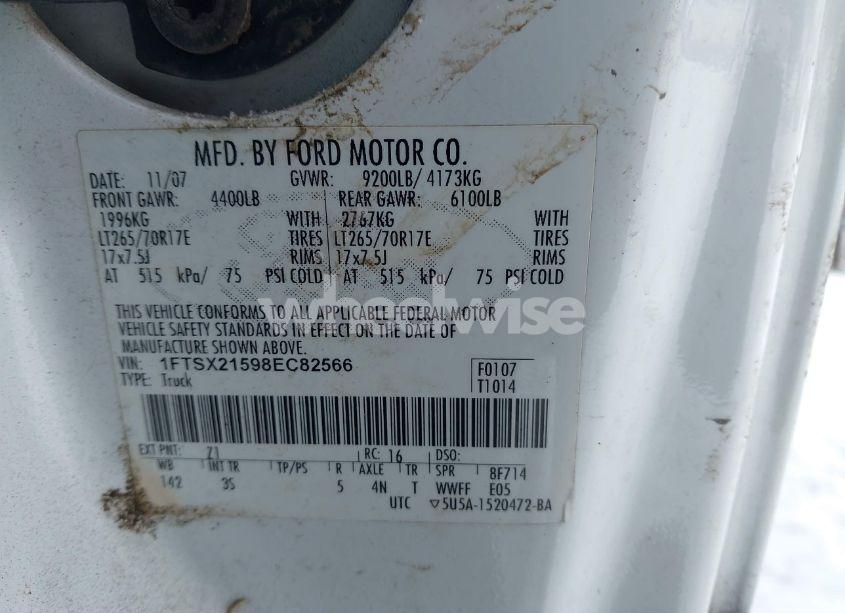 Photo 9 of 2008 Ford F-250 FX4/LARIAT/XL/XLT (VIN 1FTSX21598EC82566)