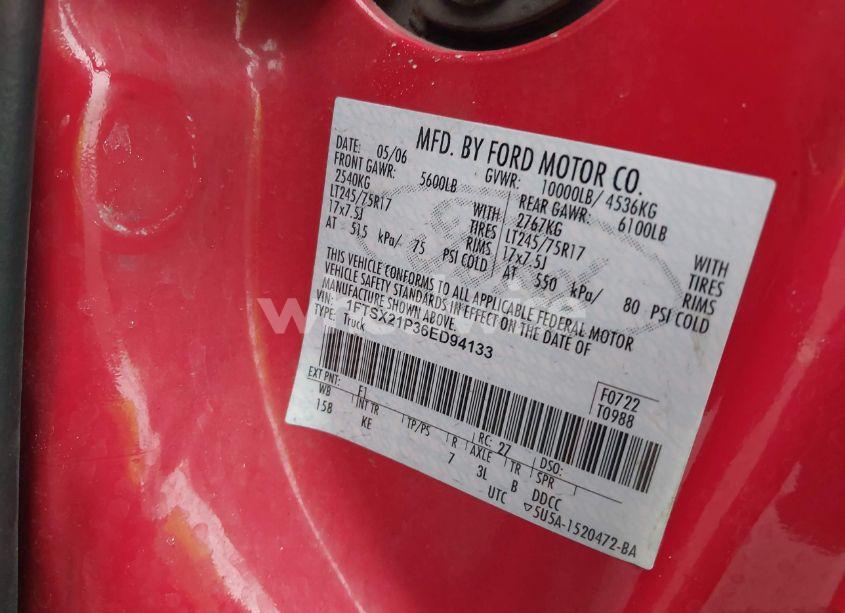 Photo 9 of 2006 Ford F-250 LARIAT/XL/XLT (VIN 1FTSX21P36ED94133)