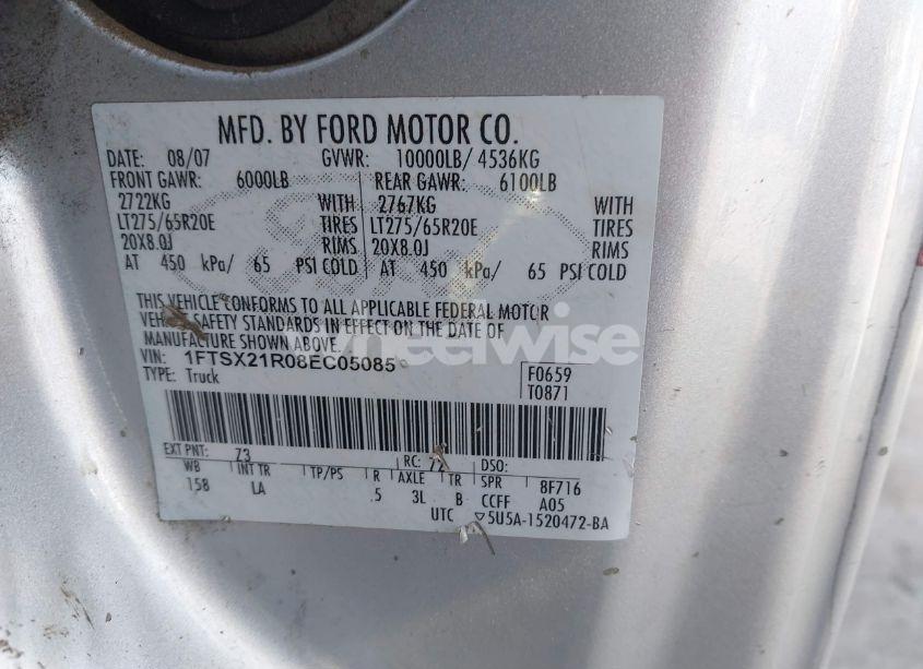 Photo 9 of 2008 Ford F-250 FX4/LARIAT/XL/XLT (VIN 1FTSX21R08EC05085)