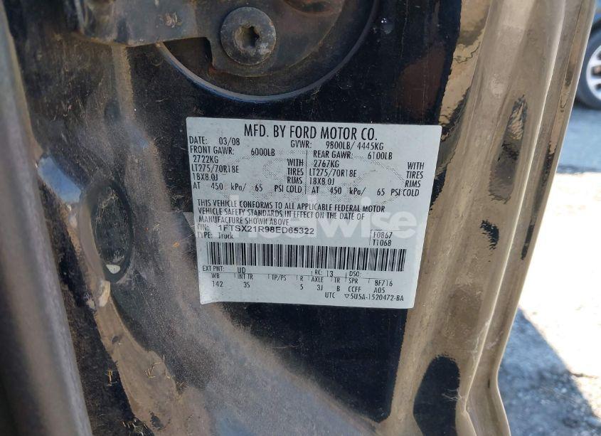 Photo 9 of 2008 Ford F-250 (VIN 1FTSX21R98ED65322)