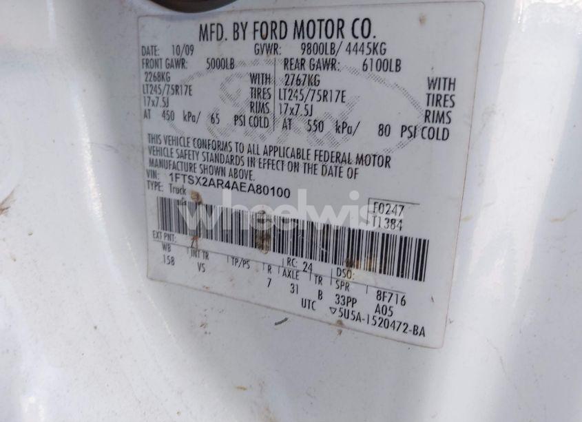 Photo 9 of 2010 Ford F-250 LARIAT/XL/XLT (VIN 1FTSX2AR4AEA80100)