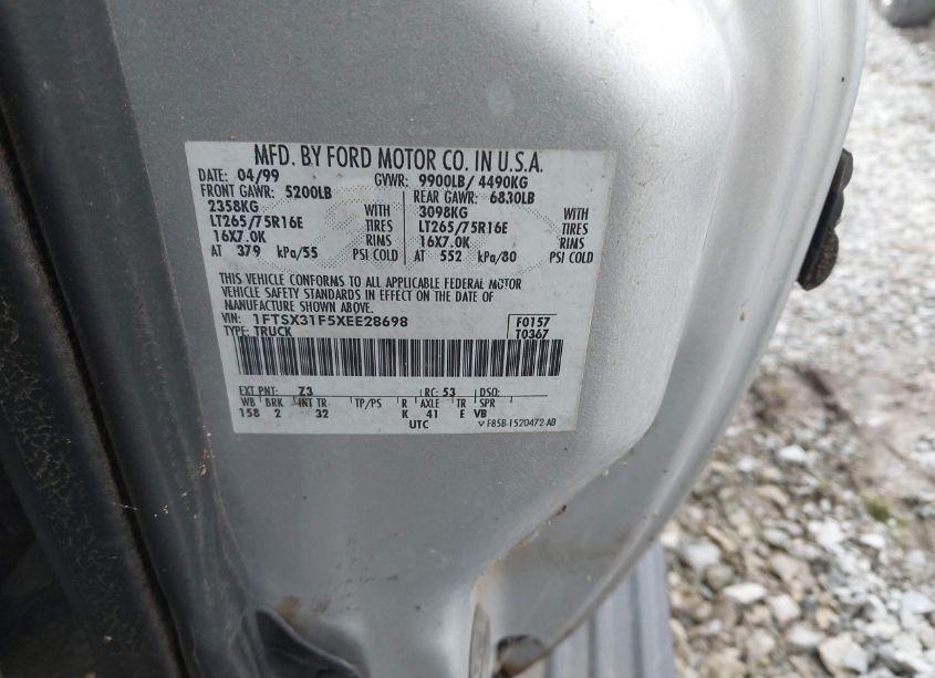 Photo 9 of 1999 Ford F-350 LARIAT/XL/XLT (VIN 1FTSX31F5XEE28698)