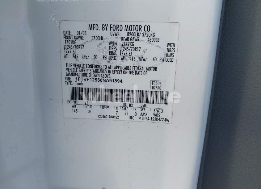 Photo 9 of 2006 Ford F-150 XL/XLT (VIN 1FTVF12556NA91894)