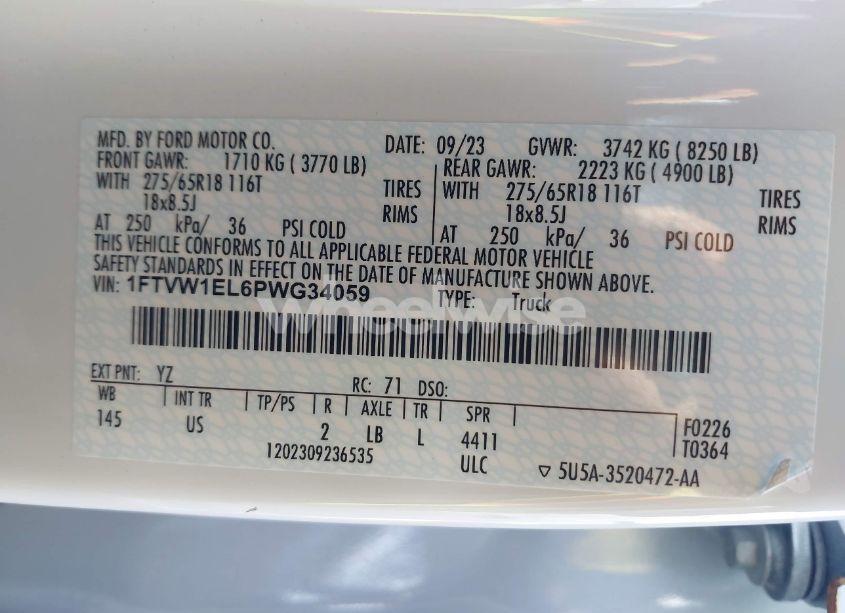 Photo 9 of 2023 Ford F-150 LIGHTNING XLT (VIN 1FTVW1EL6PWG34059)