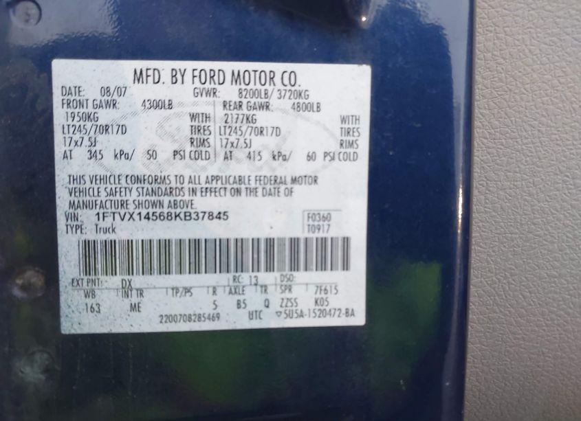 Photo 9 of 2008 Ford F-150 XLT (VIN 1FTVX14568KB37845)