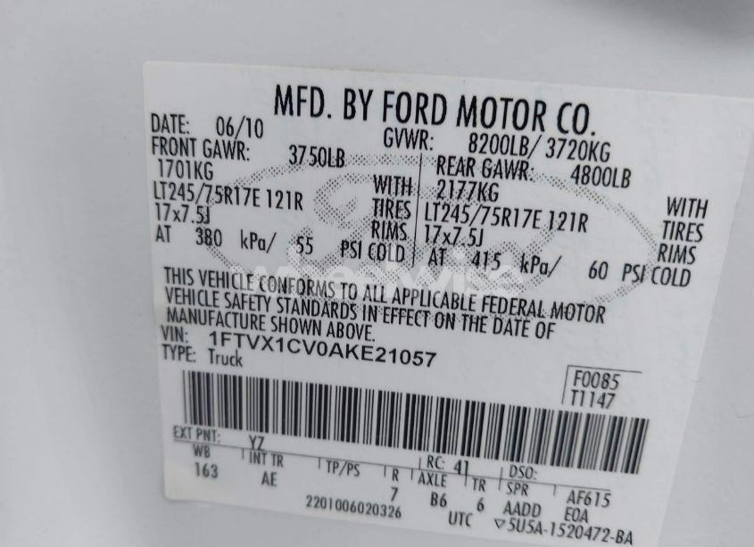 Photo 9 of 2010 Ford F-150 XL/XLT (VIN 1FTVX1CV0AKE21057)