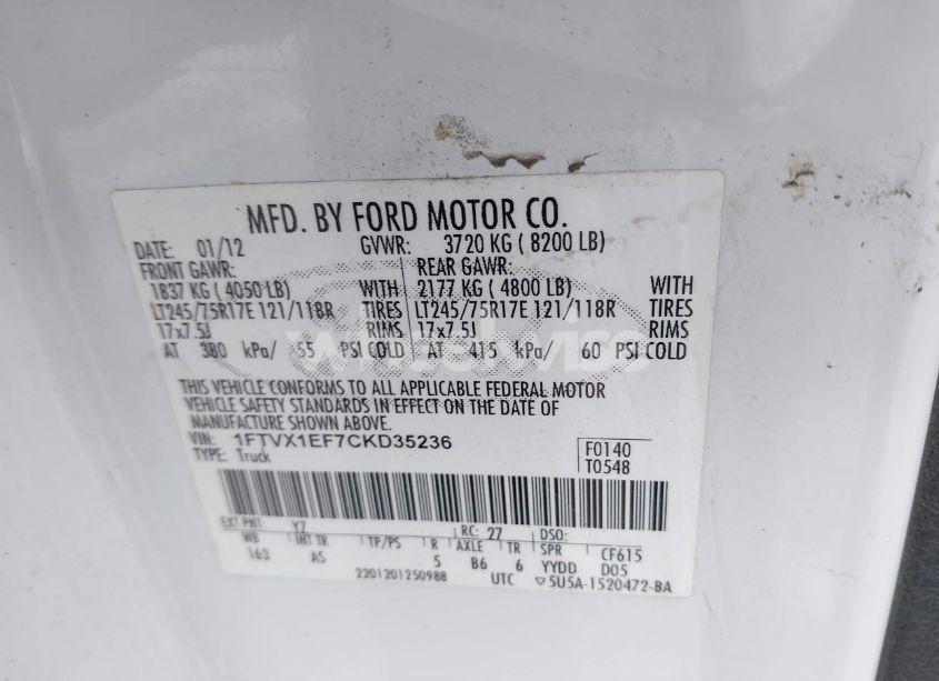 Photo 9 of 2012 Ford F-150 XL (VIN 1FTVX1EF7CKD35236)