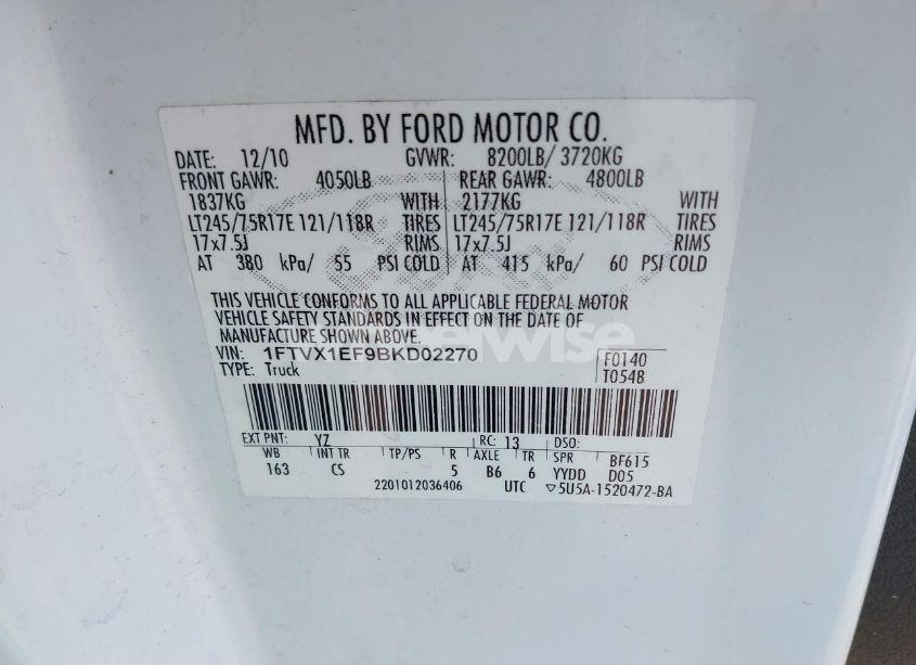 Photo 9 of 2011 Ford F-150 XL (VIN 1FTVX1EF9BKD02270)