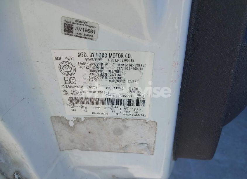 Photo 9 of 2011 Ford F-150 XLT (VIN 1FTVX1ET9BKD54343)