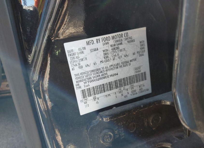 Photo 8 of 2008 Ford F-350 KING RANCH/LARIAT/XL/XLT (VIN 1FTWW32R08EE16294)