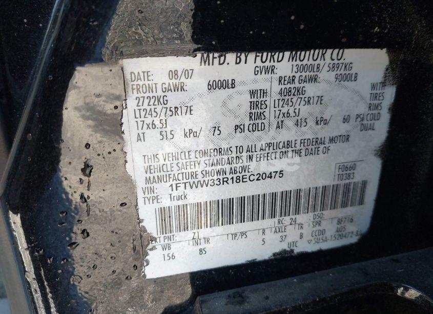 Photo 8 of 2008 Ford F-350 LARIAT (VIN 1FTWW33R18EC20475)