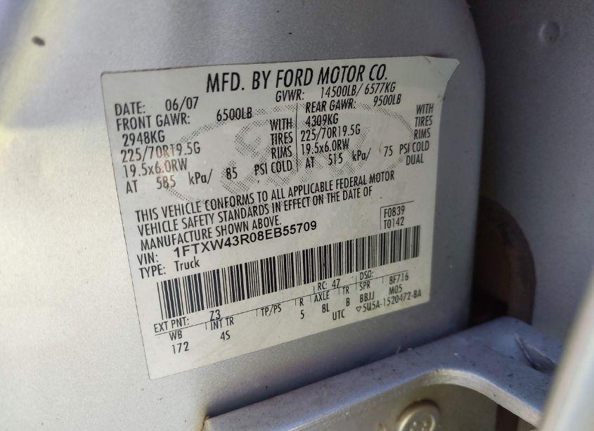 Photo 8 of 2008 Ford F-450 KING RANCH/LARIAT/XL/XLT (VIN 1FTXW43R08EB55709)