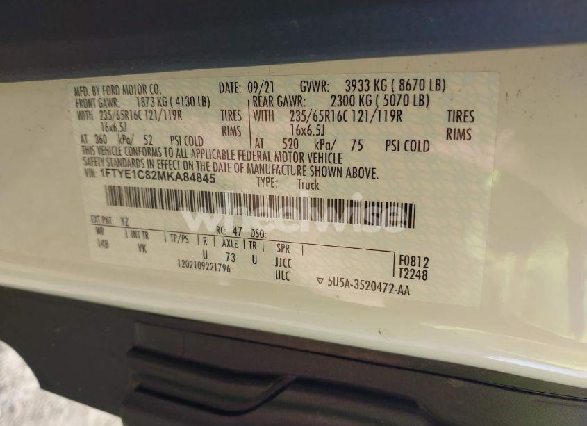 Photo 8 of 2021 Ford Transit-150 CARGO VAN (VIN 1FTYE1C82MKA84845)