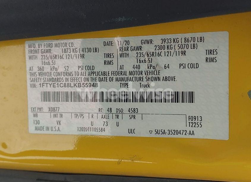 Photo 9 of 2020 Ford Transit-150 (VIN 1FTYE1C88LKB55948)