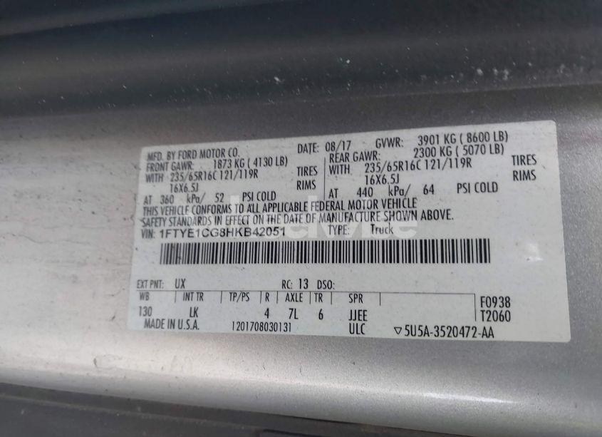 Photo 9 of 2017 Ford Transit-150 (VIN 1FTYE1CG8HKB42051)