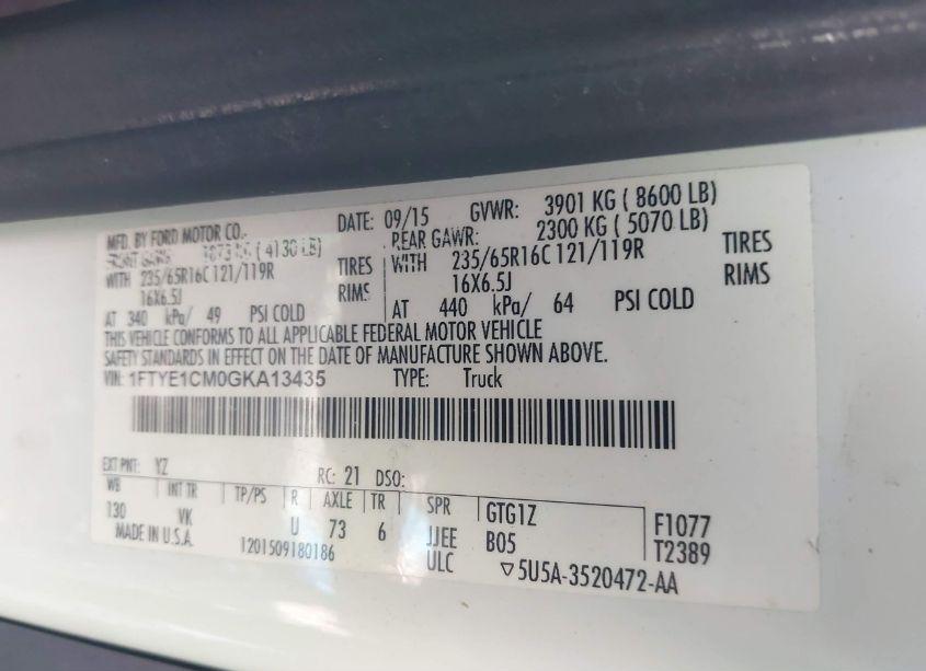 Photo 9 of 2016 Ford Transit-150 (VIN 1FTYE1CM0GKA13435)