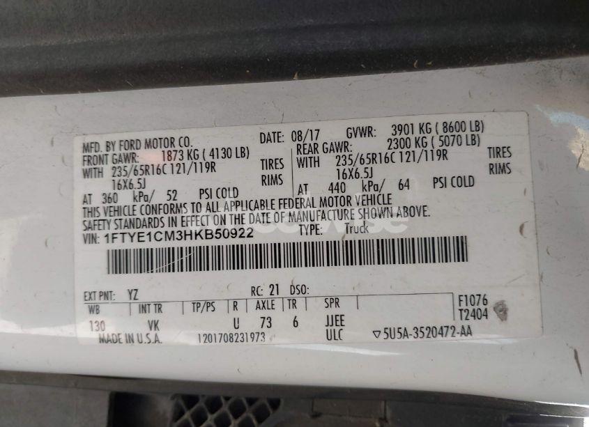 Photo 9 of 2017 Ford Transit-150 (VIN 1FTYE1CM3HKB50922)