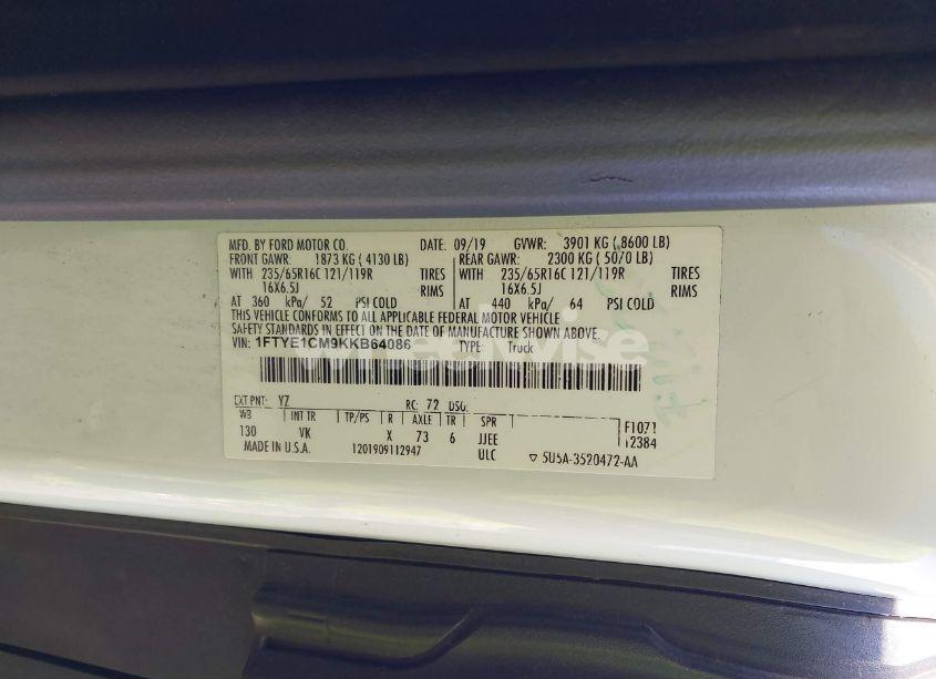 Photo 9 of 2019 Ford Transit-150 (VIN 1FTYE1CM9KKB64086)