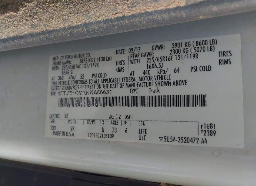 Photo 9 of 2017 Ford Transit-150 (VIN 1FTYE1CMXHKA66631)