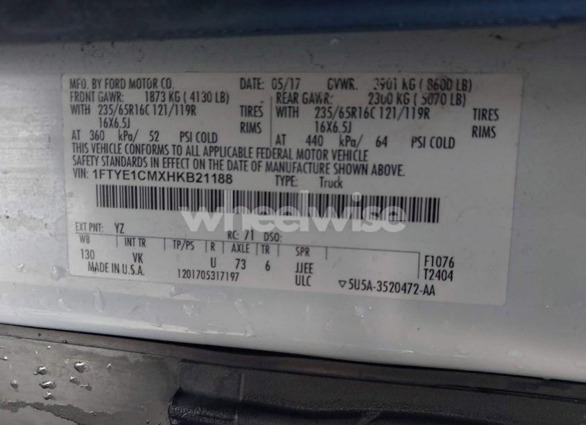 Photo 9 of 2017 Ford Transit-150 (VIN 1FTYE1CMXHKB21188)