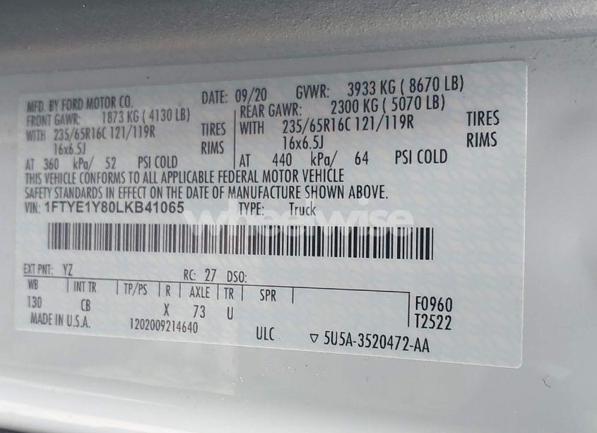 Photo 8 of 2020 Ford Transit-150 (VIN 1FTYE1Y80LKB41065)