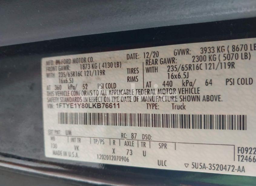 Photo 9 of 2020 Ford Transit-150 (VIN 1FTYE1Y80LKB76611)