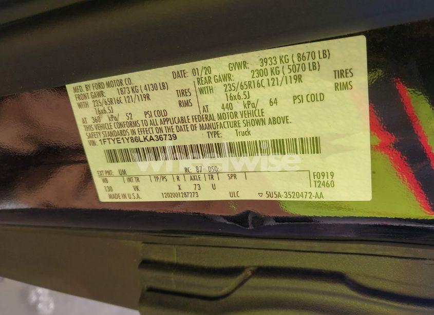 Photo 9 of 2020 Ford Transit-150 (VIN 1FTYE1Y86LKA36739)