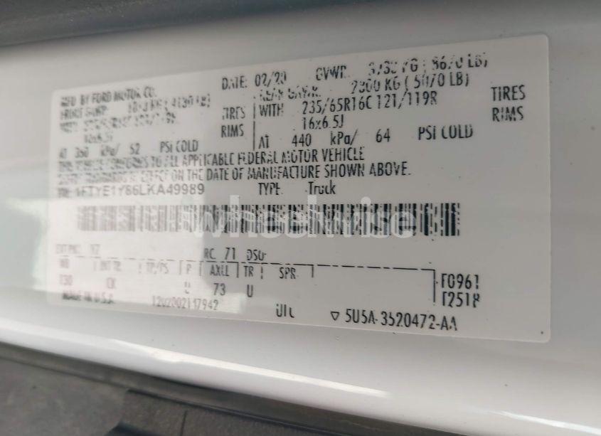 Photo 9 of 2020 Ford Transit-150 (VIN 1FTYE1Y86LKA49989)