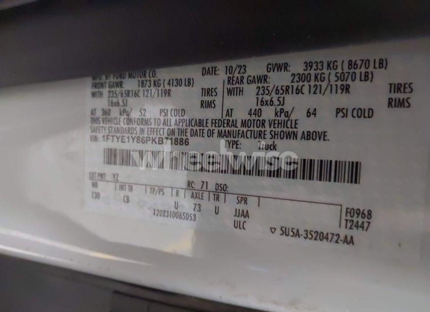 Photo 9 of 2023 Ford Transit-150 CARGO VAN (VIN 1FTYE1Y86PKB71886)